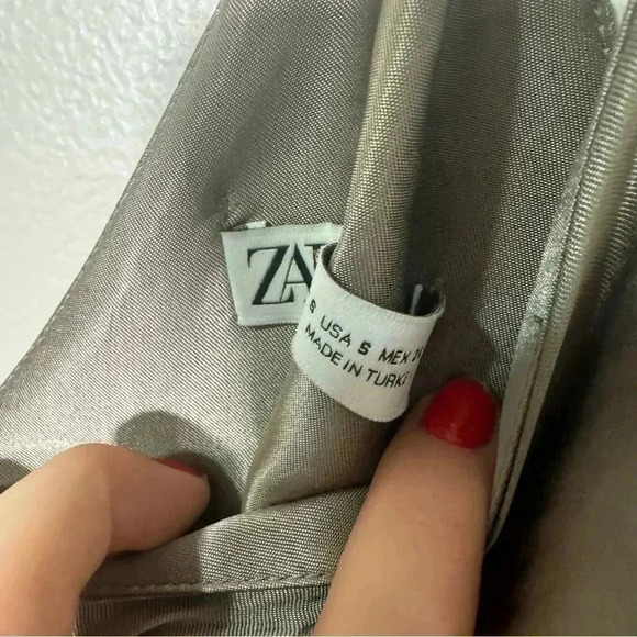 Zara satin ruched maxi  gown S - Picture 7 of 9